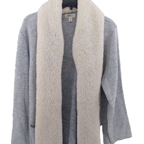 NWT Style&Co. Women's Fleece Collar Open Front Cardigan Hammock Heather 1X - Picture 3 of 13